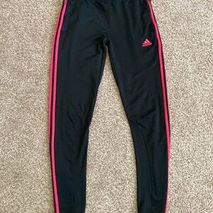 Adidas skinny fitted track pants with zipper leg